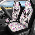 thumbnail image 3 of FOR U DESIGNS Boston Terrier Flower Pattern Car Seat Covers Full Set Comfortable Front & Split Rear Bench for Car Elastic Low Back Front Seat Covers Universal Fit for Vehicles Trucks and SUVs, 3 of 7