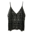 thumbnail image 4 of Sequin Beaded Camisole Slim Fit Layering Tank Top Cropped Sleeveless Shirt,Black,XL, 4 of 5