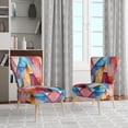 thumbnail image 2 of Designart "Glam Orange Beige composition I" Multi-Color Fashion Upholstered Accent Chair - Glam Arm Chair For Living Room, 2 of 7