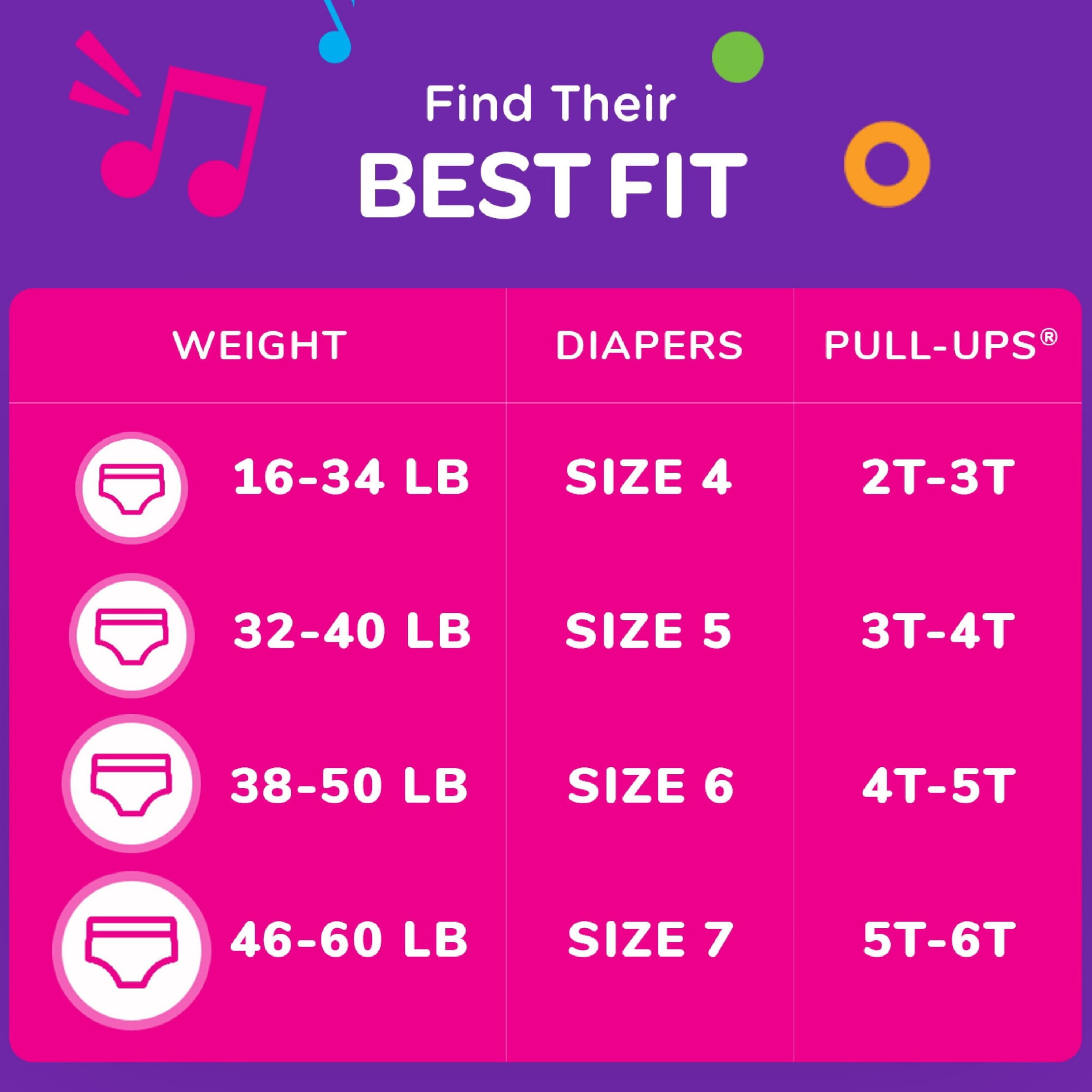 Girls' Learning Designs Training Pants Giga Pack - Size 5T-6T - 66ct