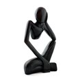 thumbnail image 2 of G6 Collection 12" Wooden Handmade Abstract Sculpture Statue Handcrafted - Thinking Man - Gift Art Decorative Home Decor Figurine Accent Decoration Artwork Hand Carved (Black), 2 of 3