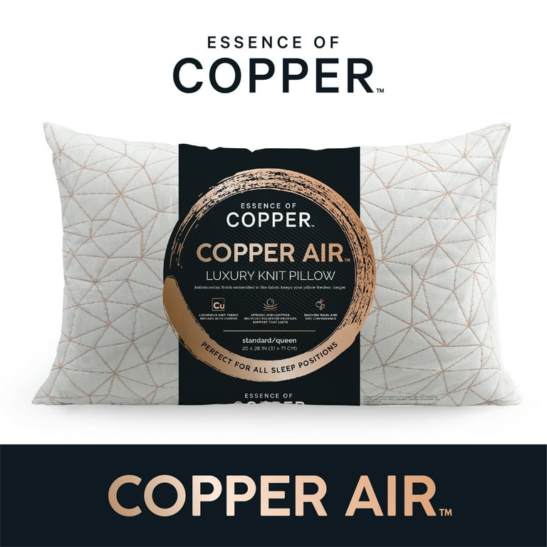 Essence of Copper Luxury Knit Bed Pillow Standard Queen 2 Pack Walmart