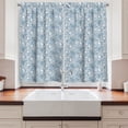 thumbnail image 2 of Ambesonne Blue and White Kitchen Curtains, Doodle Butterflies, 55"x39", Blue and White, 2 of 3