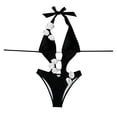 thumbnail image 2 of Traje de baño de 2 piezas para mujer, trajes de baño para mujer, bikini de dos piezas con espalda descubierta y vendaje, conjunto de ropa de playa para mujer, 2 of 4