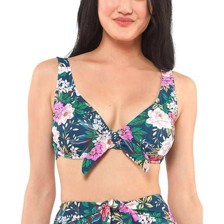 Jessica Simpson Women's Lemon Print Mix & Match Bikini Set – Tie-Front Underwire Top & Matching Bottoms, Spring & Summer Swimwear
