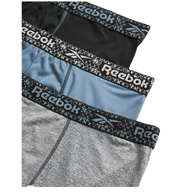 Reebok Mens Big Tall Performance Boxer Briefs with Fly Pouch 3 Pack Black Blue Charcoal XXL Walmart