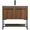 thumbnail image 5 of Pemberly Row 36" Single Porcelain Top Bathroom Vanity in Walnut Brown, 5 of 15