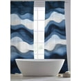 thumbnail image 5 of Abstract Mountain Sheer Curtains 108 Inches Long 2 Panels Watercolor White Navy Texture Nature Light Filtering Semi Sheer Window Curtains Drapes for Bedroom Living Room 52"x108", 5 of 7