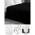 thumbnail image 5 of King Size Flat Sheet Only, Pure Black Soft Brushed Microfiber Bed Sheets, Simple Solid Color Hotel Quality Breathable Bedding Top Sheet, Easy Care, 105"x98", 5 of 9
