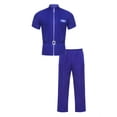 thumbnail image 3 of iiniim Mens 3Pcs Astronaut Costume Space Man Flight Suit Zipper Front Shirt Tops with Belt Pants Set Type A Blue S/160, 3 of 7