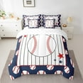 thumbnail image 2 of Erosebridal Baseball Bedding Sets Twin Size,Stripes Stars Comforter Sets with Sheets,Sport Bedroom Decor,Breathable,7-Piece, 2 of 5