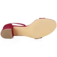 thumbnail image 5 of DARING DIVA Women's Open Toe Block Heel Ankle Strap Sandals Deep Red 9, 5 of 7
