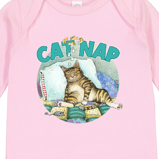 Inktastic Cat Nap Cute Sleeping Cat Boys or Girls Long Sleeve Baby Bodysuit