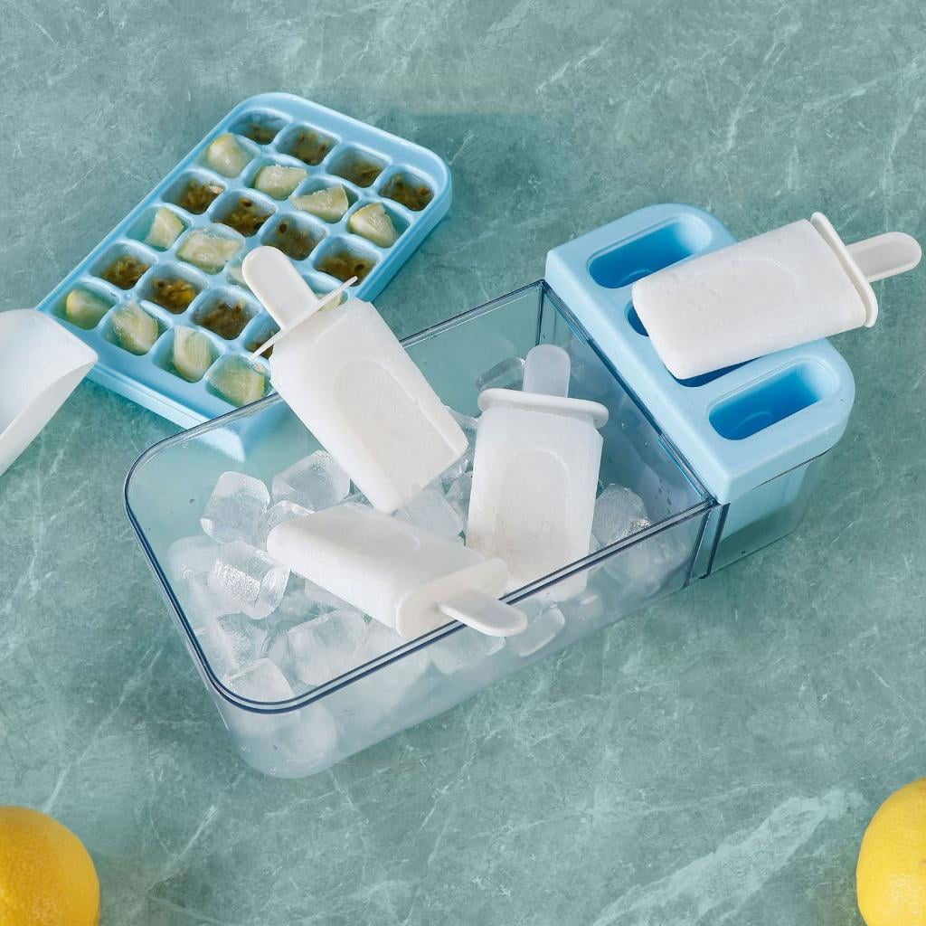 Tray Ice Balls Maker for Freezer Ice Cream Mold 2in1 Ice Maker Container Box with Lid for Cocktail