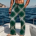 thumbnail image 6 of Plaid Pajama Pants for Men with Pockets Christmas Pajamas Elastic Waist Lounge Sleep Pj Bottoms Straight Fit, 2XL Green #I, 6 of 7
