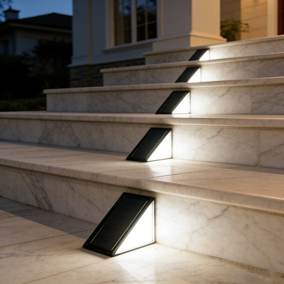Weloille Solar Powered Stair Step Light 1 Piece, Waterproof Outdoor Pathway Lighting Lamp, Auto On/Off Decorative Ambient Light for Staircase, Walkway, Patio, Yard, Garden, Driveway Decoration