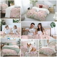 thumbnail image 5 of Farmhouse Floral 4 Piece Duvet Cover Set California King Size Wildflowers Herb Plant Retro Pink Texture Soft Bedding Set Comforter Cover, 1 Duvet Cover 1 Flat Sheets and 2 Pillowcases, 5 of 9