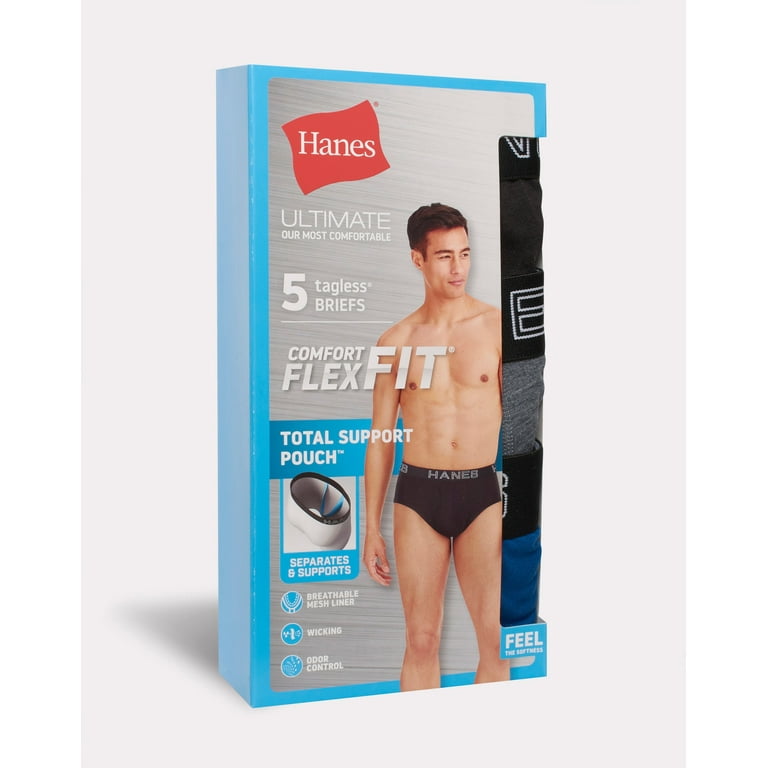 Hanes Ultimate Comfort Flex Fit Total Support Pouch Men's Brief Underwear,  5-Pack Assorted M 