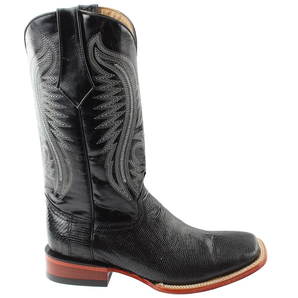 Ferrini Lizard Belly Square Toe Mens Western Cowboy Boots Mid Calf