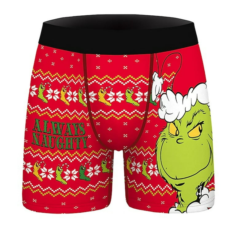 Mens Funny Boxer Briefs – Santa Clause Christmas Gift Underwear 