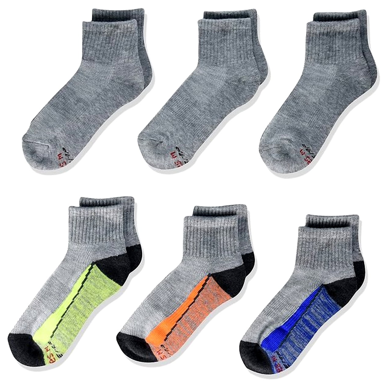 Hanes Boys' Performance Ankle Socks Medium 6 ea