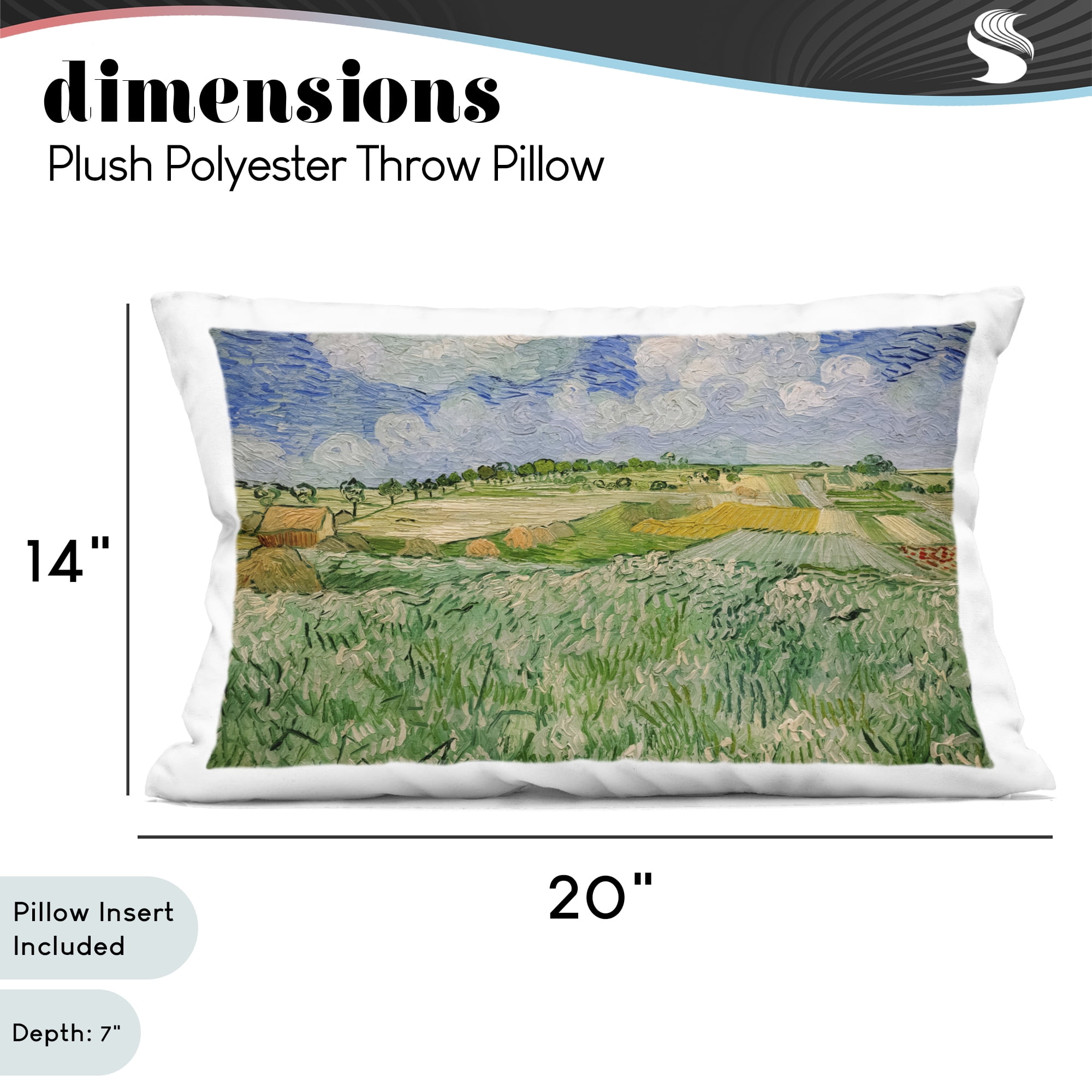 Stupell Industries Plain Near Auvers Painting Decorative Printed Throw Pillow, design by Vincent Van Gogh