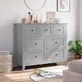 thumbnail image 6 of 2 Pack Modern 7-Drawer Dresser with Nickel Round Handles, Stylish Wood Organizer with Deep Drawers for Ample Storage Space, in Living Room, Bedroom, Entryway, Hallway, 6 of 8