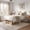 Cream White, variant on Amolife Heavy Duty Queen Size 14'' Metal Platform Bed Frame with Ample Under-bed Storage Space, Black