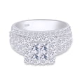 thumbnail image 2 of AFFY Princess & Round Cut White Natural Diamond Fashion Invisible Ring In 10k White Gold (3 cttw) Ring Size-5, 2 of 6