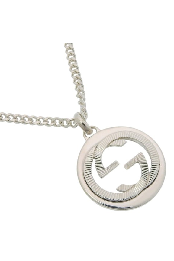 Pre-Owned Gucci Interlocking Necklace, Sterling Silver 925, Approx. 17.1g, Unisex.