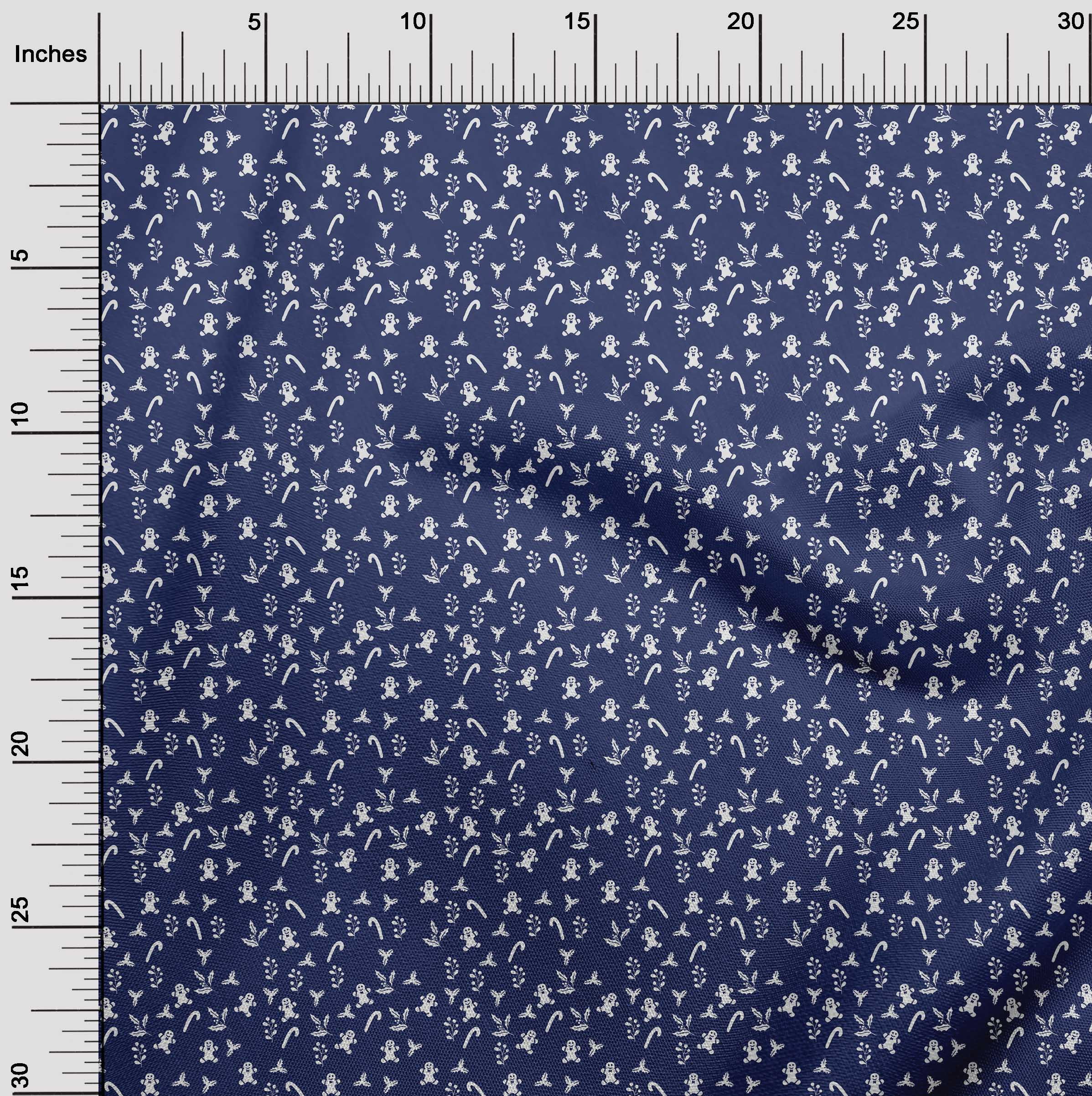 oneOone Viscose Jersey Dark Blue Fabric Christmas Diy Clothing Quilting Fabric Print Fabric By Yard 60 Inch Wide