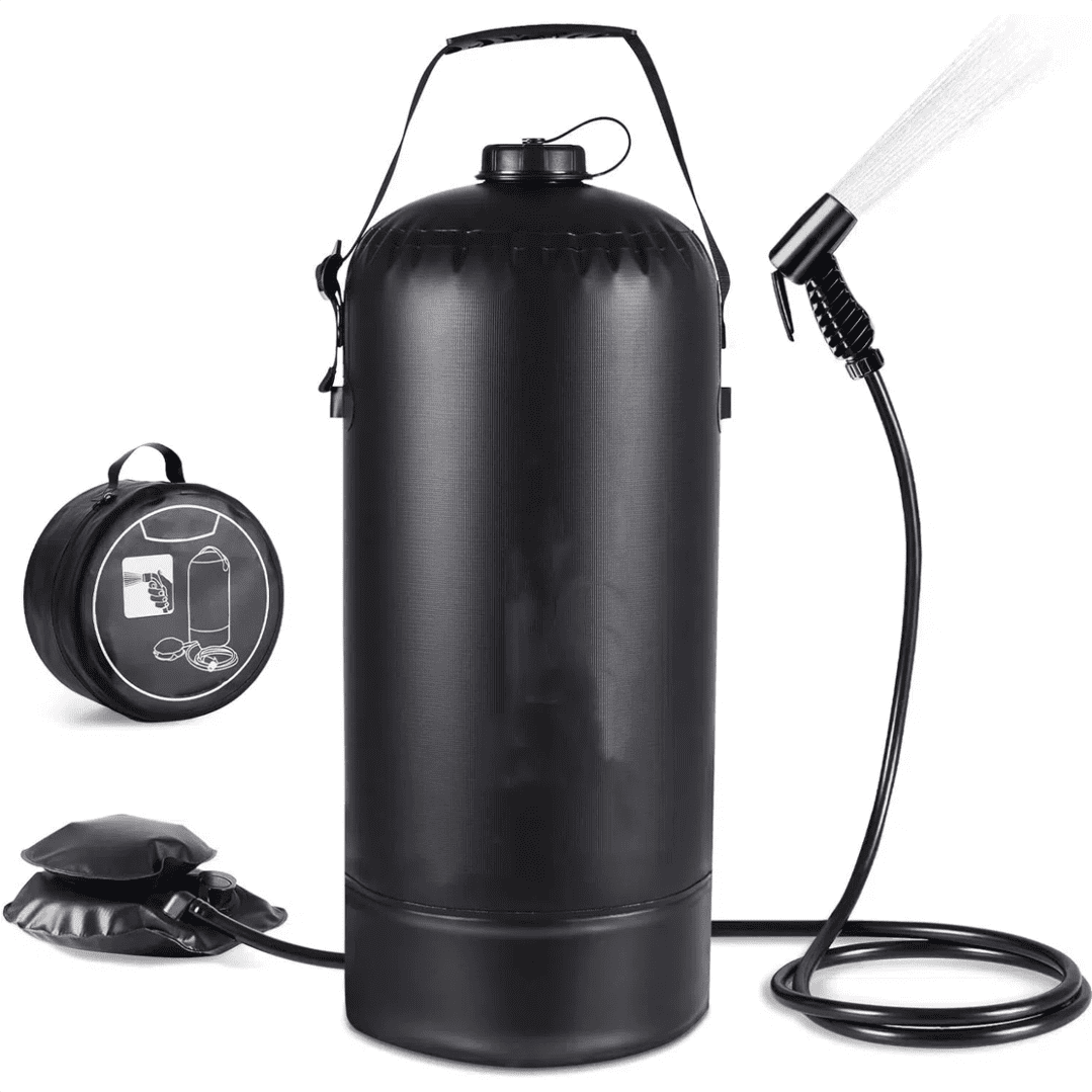 Portable Camping Shower, Leak Proof 3 Gallon Camping Shower with Foot Pump, Pressure Camping Shower Bag with Storage Bag,Easy Set Up Large Water Inlet Outdoor Shower for Camping Beach Hiking Climbing