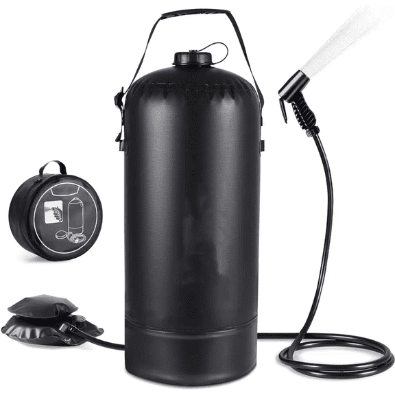 Portable Camping Shower, Leak Proof 3 Gallon Camping Shower with Foot Pump, Pressure Camping Shower Bag with Storage Bag,Easy Set Up Large Water Inlet Outdoor Shower for Camping Beach Hiking Climbing