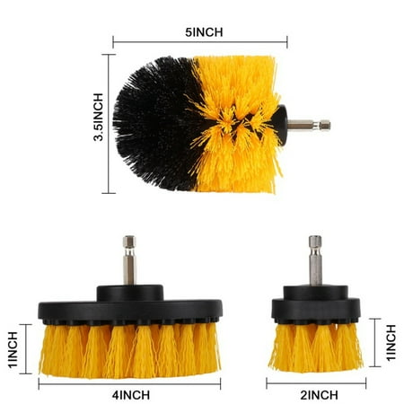 

3 Pack 360 Attachments Drill Brush kit - All Purpose Power Scrubber Cleaning Brushes Kit for Bathroom surface Grout Tub Shower Kitchen Auto Boat RV