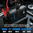 thumbnail image 3 of Pecham 3000A Car Jump Starter with Air Compressor, 150PSI Battery Jump Starter (for All Gas or up to 8.0L Diesel), 16000mAh Portable Car Battery Booster with LED Screen, 3 Modes Flashlight, 3 of 9