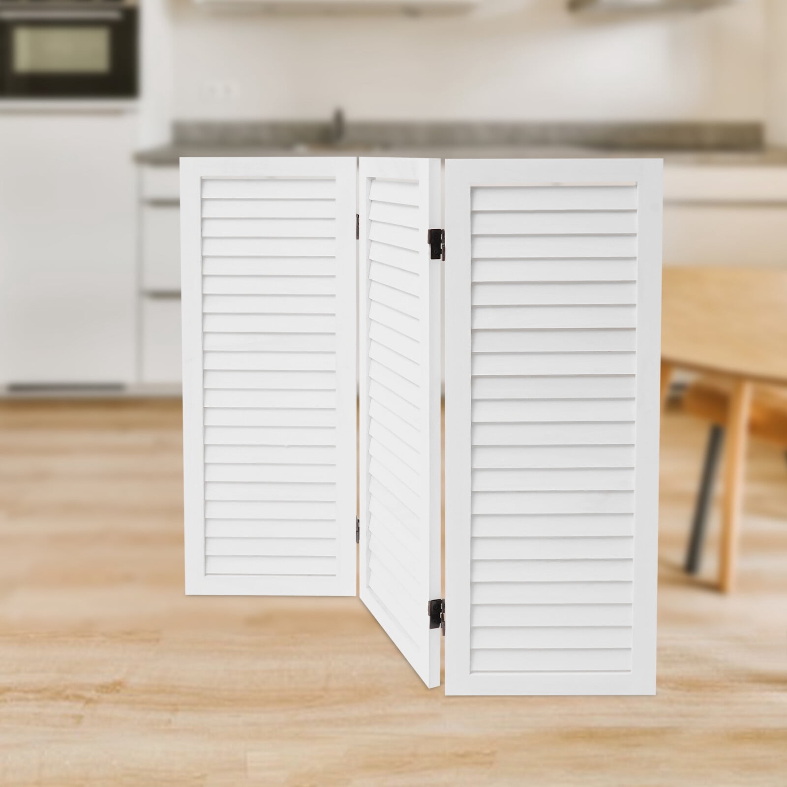 35.4*1*31.9 Modern 3 Panel Room Divider Screen Freestanding Folding Room Divider White for Dressing Room