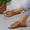 Brown, variant on Women's Metal Decor Leather Thong Sandals Open Toe Slip on Flat Sandal Casual Flip Flops Orange 5.5(36)