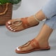 thumbnail image 2 of Zapatos Casuales de las Mujeres de Moda con Hebilla de Metal Más Tamaño Estilo Primavera/Verano Sandalias de Playa Planas de Moda Y Cómodas, 2 of 6