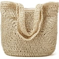 thumbnail image 5 of Kukuzhu Straw Tote Bag for Women Woven Beach Handbag Handmade Crochet Casual Straw Shoulder Bags Summer Bohemian Hobo Bags, 5 of 7