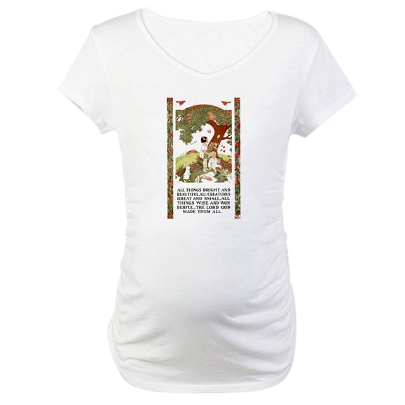 CafePress - Children Easter Poem Maternity T Shirt - Cotton Maternity T-shirt, Cute & Funny Pregnancy Tee