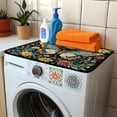 thumbnail image 3 of ZIATUBLESButterfly Moon Floral Washing Machine Dust Cover Pad Washer and Dryer Top Protector Mat for Laundry Room Kitchen Home Washable Decor Accessories, 24 x 19.7 Inch, 3 of 7