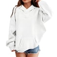 thumbnail image 3 of XAOFW Boys Girls Hoodies Solid Color Casual Pocket Long Sleeve Hoodie Sweatshirt Soft Cozy Pullover Hoodies For Everyday Wear Comfortable Top 10-13 Years, 3 of 5