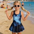thumbnail image 3 of Uourmeti Cartoon Axolotl Galaxy Starry Swim Dress for Girls - Sleeveless One Piece Skirted Bathing Suit, Quick Dry & Stretchy for Beach Pool Vacation, 3 of 8