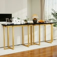thumbnail image 3 of GVN 42Inch Console Table with Geometric Metal Frame, Entryway Table for Hallway, Living Room, Black, 3 of 7
