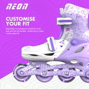 Yvolution Neon 2in1 Roller Skates Inline and Quad, Girls, Kids Skates, Size 3-6, Purple