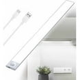 thumbnail image 1 of Luz LED para debajo del gabinete de cocina recargable por USB 2500 mAh 40 cm Lámpara de gabinete regulable Sensor de movimiento Tira LED Luz con sensor PIR recargable inalámbrica con, 1 of 5