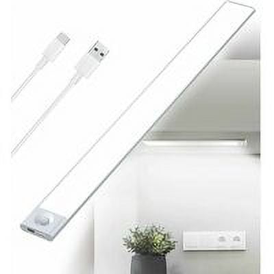 Luz LED para debajo del gabinete de cocina recargable por USB 2500 mAh 40 cm Lámpara de gabinete regulable Sensor de movimiento Tira LED Luz con sensor PIR recargable inalámbrica con