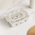thumbnail image 4 of Nuevo Cajón para Verduras Condimentos Alimentaria Caja para Especias Plástico Sellada para Formato Dividido Caja Especias Transparente Ocho Compartimentos (mango Cuadrado Con Tenedor Y Cuchara), 4 of 9
