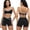 Spaghetti Strap Black, variant on PISONIC Women Two Piece Workout Sets Color Block Sports Bra and High Waist Shorts Gym Yoga Athletic Outfits