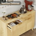 thumbnail image 4 of Planntonneo Kitchen Buffet Cabinet with Adjustable Shelf, 3-Doors 2 Drawers Wood Sideboard Storage Cabinet Coffee Bar for Living Room, Nature Wood Color, 4 of 8